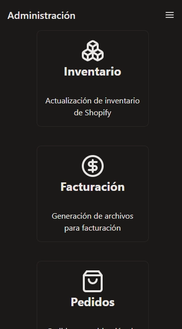 Captura de pantalla del proyecto Biosuministros