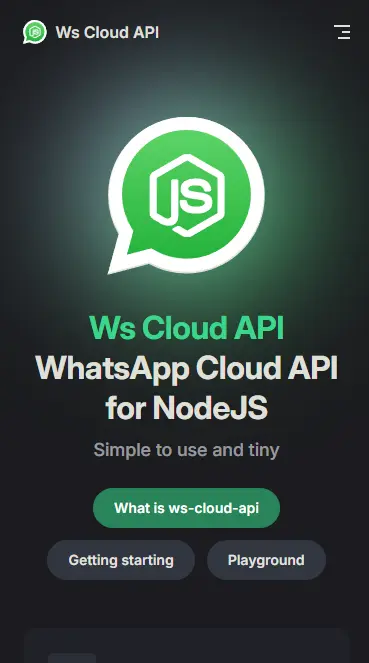Captura de pantalla del proyecto Ws Cloud API (Open Source)